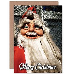 Wee Blue Coo CARD GREETING CHRISTMAS XMAS HAPPY SMILING SANTA FACE
