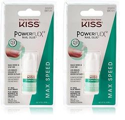 KISS Powerflex Max Speed Fake Nail Glue, Flex Formula for Ultra Hold of False Nails, Instantly Repairs Breaks and Tears, Packaging may vary (Pack of 2)