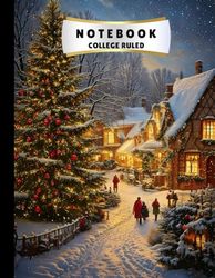 HOLIDAY SEASON THEMED NOTEBOOK: 8.5 X 11 COLLEGE RULED