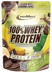 IronMaxx 100% Whey Protein Poudre - Banane Choco Sachet de 500g | poudre de protéine de lactosérum réduite en sucre et soluble dans l'eau | de nombreuses saveurs différentes