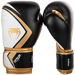 Venum Contender 2,0 Luvas de boxe, unissexo para adulto, preto/branco-dourado, 12 oz