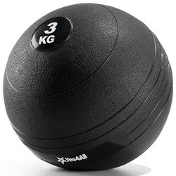 Yes4All DSRD Slam Balls 3 kg, zwart, medicijnbal, zandgevuld, zonder stuiterbal, oefenbal, geschikt voor training en krachttraining