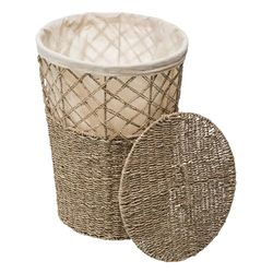 WELL HOME Panier en osier avec couvercle beige