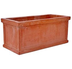 Vaso fioriera per esterno in terracotta rettangolare liscia cm 100 90 80 70 60 (Altezza: cm 72 x 34 x h.33 peso 30 kg)