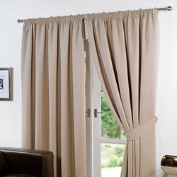 Dreamscene Tende oscuranti pieghettate a Matita, Tessuto in Poliestere, Beige Naturale, 228 x 228 cm (LxA)