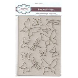 Creative Expressions CSGBWINGS Pop-ems Beautiful Wings, Grey