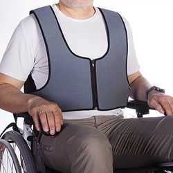 Gilet Harnais de Contention pour Fauteuil Roulant | Fermeture éclair | Gris | Taille 1 : 64 à 138 cm