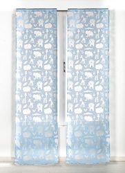 RIOMA jadis Rideau Voilage, Tissu, Bleu Moderne 240x65x3 cm Bleu