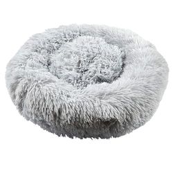 THE CONCEPT FACTORY, AN6075, Coussin Douillet pour Animaux en Forme de Donut, Confort Optimal, Design Élégant, Facile à Entretenir, Idéal pour Chiens et Chats, 50 cm, Gris
