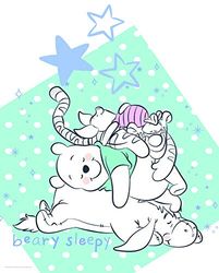 Komar Winnie The Pooh Beary Sleepy - Cuadro Decorativo para habitación de niños, decoración artística, sin Marco, WB086-40x50 cm, tamaño: 40 x 50 cm (Ancho x Alto)
