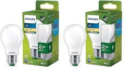 Philips ampoule LED Ultra Efficient Classe A, 40W, culot E27, Blanc chaud 2700K, dépolie, verre (Lot de 2)