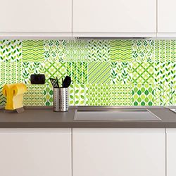 Ambiance Muursticker, zelfklevend, voor keuken, badkamer, 24 stickers, 15 x 15 cm