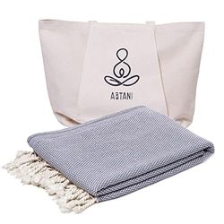 ATANI Asciugamano da spiaggia turco (170 x 89 cm), asciugamano da bagno oversize in 100% cotone, leggero ad asciugatura rapida, coperta da spiaggia per viaggi, picnic, campeggio, yoga e piscina