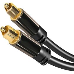 PRENDELUZ TOSLINK Optische audiokabel (Stereo Dolby Digital Normal, DTS, TOSLINK stekker naar Toslink-stekker, zwart), Pro Series (1 meter)