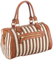 PIECES Earla Stripe Canvas Bag, Borsa a Mano Donna, Beige (Beige (Sand)), 31x19x18 cm (B x H x T)