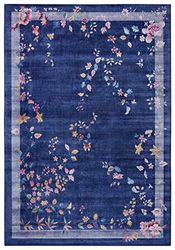 Freundin Home- Oosters design tapijt Gloriosa (160x230 cm, klassiek bloemendesign, vintage-stijl, 100% polyester, ideaal voor woon-, slaap- of werkkamers) blauw