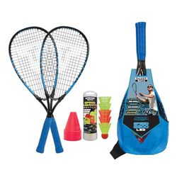Talbot Torro Badmintonset Speed 6600 LED's, complete set met 2 rackets van aluminium, 58,5 cm, 5 stuurwielen met leds voor het spelen in het donker, met markeringen van Terrain, 490119