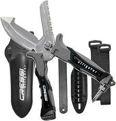 Cressi Alligator Faca de tesoura para adultos, unissexo, preto/cinzento, 17,5 cm