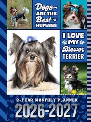 2-Year Monthly Planner 2026-2027: Hardcover / 8.5x11 Dated Organizer With 100 Blank College-Ruled Notebook Pages Combo / 24-Month Schedule / Biewer Terrier Dog Art Pattern Cover