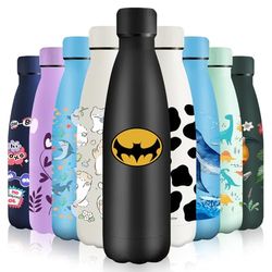 HoneyHolly Stainless Steel Water Bottle, 500 ml, BPA-Free, Thermos Flask, 18/8 Stainless Steel, Children's Water Bottle, Double-Walled Vacuum Insulated, Thermos Flask for School, Outdoor, Camping,