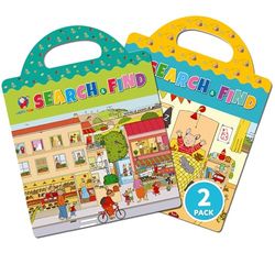 HOMESTEC Lot de 2 Livres d'Autocollants Repositionnables pour enfants, Où est Lapin TOM, Cherche et Trouve, Jeu d'Observation, Livre de éducatifs et d'activités ludiques
