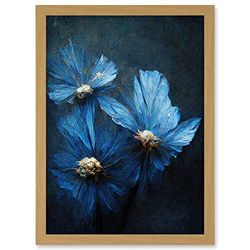 Doppelganger33 LTD Simple Elegant Cornflower Artwork Framed Wall Art Print A4
