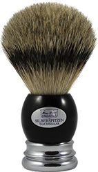 Hans Baier Exclusive - Pennello da barba, in acrilico nero con base in metallo, misura 1