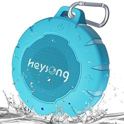 HEYSONG Altoparlante per Doccia Bluetooth, Altoparlante Portatile Impermeabile IP67, Microfono Incorporato, Mini Altoparlante Stereo Wireless per Viaggi, Kayak, Spiaggia, Piscina per Bambini - Blu