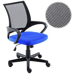 BAKAJI Silla de Escritorio de Oficina Presidencial de Tela de Malla Transpirable rotación 360 Grados direccional Altura Ajustable (Azul Negro)