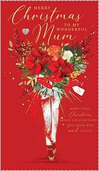 Abacus Carte de Noël pour maman – Femme tenant un bouquet