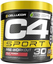 C4 Sport Pre Workout Powder Fruit Punch 30 Servings | Zero Sugar Pre Workout with Creatine Monohydrate 3.409g, Beta Alanine 1g, L Citrulline 0.55g, Caffeine 135g | Informed Sport Certified