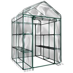 Home-Complete HC-4202 - Serra per interni ed esterni, con 8 ripiani robusti, per coltivare piante, piantine, erbe o fiori in qualsiasi stagione