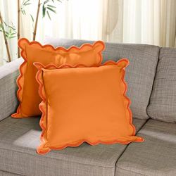 Folkulture Fall Throw Pillow Covers for Couch, 18x18 Decorative Couch Pillows for Living Room, 100% Cotton Boho Pillow Case or Cute Outdoor Pillows, Preppy or Aesthetic Pillow Cover (Terracotta)
