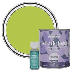 Rust-Oleum Green Water-Resistant Bathroom Tile Paint in Gloss Finish - Key Lime 750ml