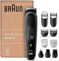 Braun Series 5 MGK5445 All-In-One baardverzorging bodygroomer set, trimmer/tondeuse heren, tondeuse, 10-in-1 baardtrimmer (recyclebare verpakking), 100 minuten looptijd, cadeau man, cadeau man