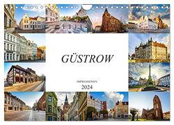 Güstrow Impressionen (Wandkalender 2024 DIN A4 quer), CALVENDO Monatskalender: Zwölf Bilder der wunderschönen Stadt Güstrow