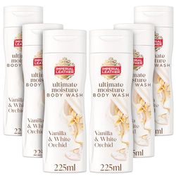 Imperial Leather Ultimate Moisture Vanilla & White Orchid Body Wash, Ultra Rich Lather & Soothing Fragrance, Suitable for Sensitive Skin, Vegan & Cruelty Free (225ml), Multipack 6 x 225ml