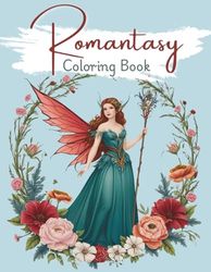 Romantasy Coloring Book: With Magical Fantasy Romance Scenes of Castles, Fae, Dragons & More | 8.5x11 inches, 54 pages | 25+ Designs … Gift for Book Lovers, Relaxation and Cozy Evenings