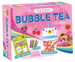 Mon squishy bubble tea à colorier: Coffret avec 1 livre de coloriage, 6 feutres, 1 squishy bubble tea