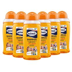 MILMIL Shampoo Kids - natuurlijk abrikoos-extract - extra zacht - 500 ml - verpakking van 6 stuks