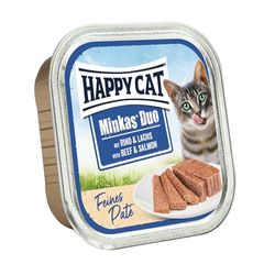 Happy Cat Minkas Duo Rundvlees & Zalm Paté 100 g