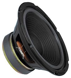 MONACOR woofer SP-250P con foro polacco, portata nominale 100 Watt e impedenza di 8 Ohm, altoparlante basso con una grande capacità di estrazione lineare, 10 pollici, colore: nero
