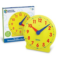 Learning Resources- Reloj Big Time 12-Hour Demonstration Learning Clock, Color (LER2094)