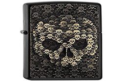 Zippo Lighter, Chrome, Black, One Size