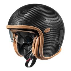 Premier Vintage Evo, helm zwart met lederen profielen, S, unisex