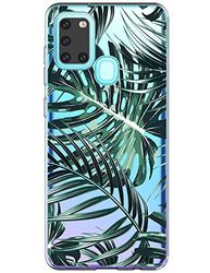 Compatible para Samsung Galaxy A21S Funda Transparente Ultrafina TPU Delgada de Suave Silicona Carcasa Cristal Clear Diseño Flores Anti-Choques Case de Silicona para Samsung Galaxy A21S.