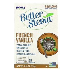 NOW Foods Better Stevia Packets, French Vanilla - 75 packets