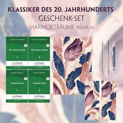 Klassiker des 20. Jahrhunderts Geschenkset - 4 Bücher (mit Audio-Online) + Marmorträume Schreibset Premium: Klassiker des 20. Jahrhunderts Geschenkset ... - Zweisprachige Ausgabe Englisch-Deutsch