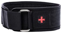 Harbinger 4 Inch Nylon Belt, Hombre, Negro-Negro/Negro, Large