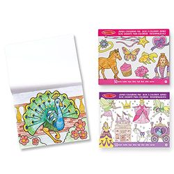 Melissa & Doug Set di 3 Album da Colorare - Principessa e Fata, Animali - Rosa, libro di attività, libro da colorare per bambini, Libro di attività di viaggio, 1+, Regalo per bambini e bambine